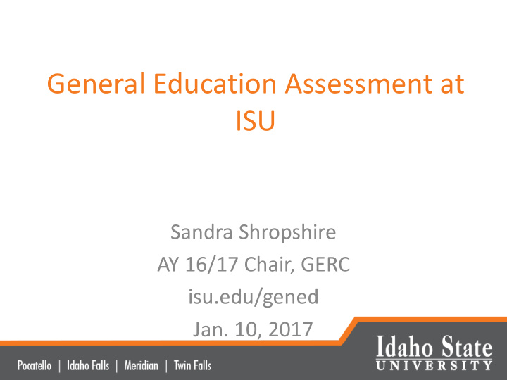 general education assessment at isu