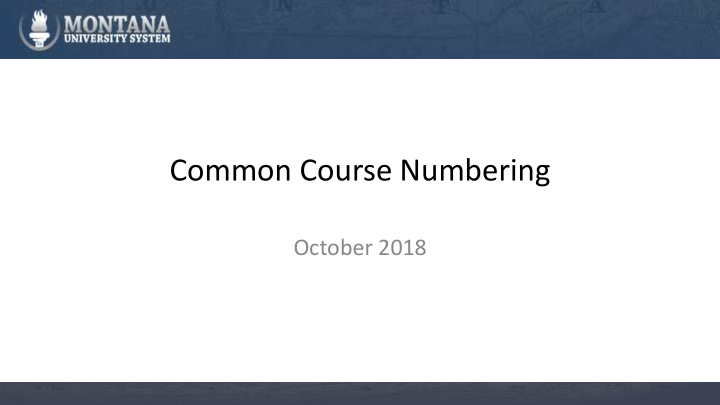 common course numbering