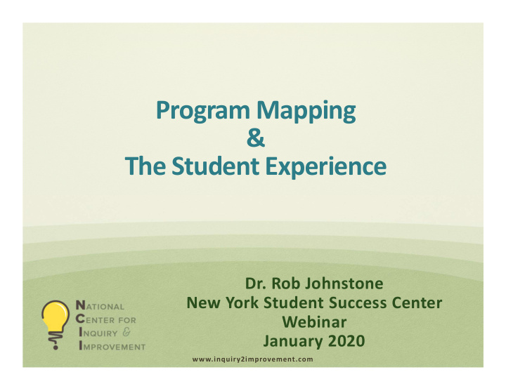 program mapping the student experience