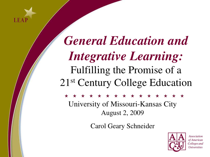 general education and integrative learning