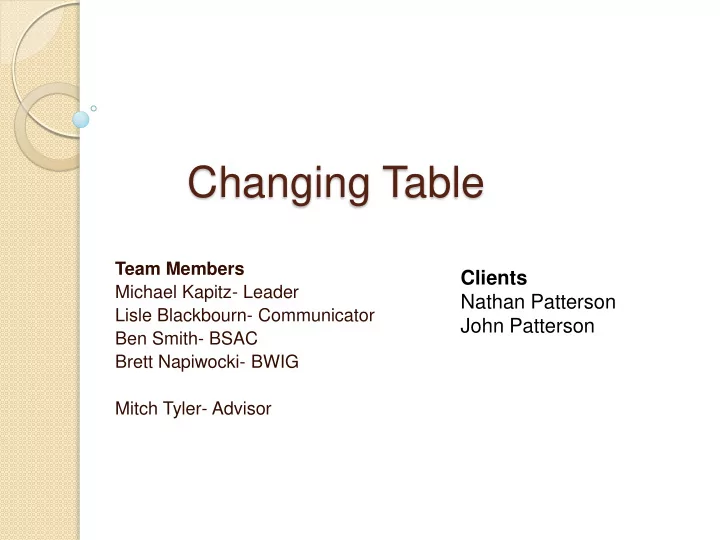 changing table