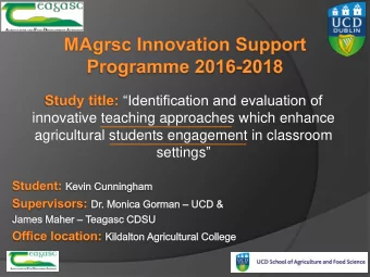 innovative teaching approaches which enhance  agricultural students engagement in classroom