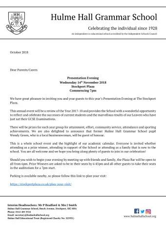 Hulme Hall Grammar School  Celebrating the individual since 1928  An independent co-educational