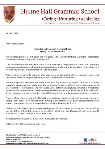 Hulme Hall Grammar School  Caring  Nurturing  Achieving  An independent co-educational