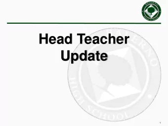 Head Teacher  Update  1  Head Teacher Update  The first four weeks Getting to know the school