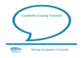 Serving the people of Cumbria  Local Area SEND Inspection Preparation Update   The partnership