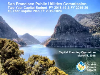 San Francisco Public Utilities Commission  Two-Year Capital Budget  FY 2018-19 &amp; FY 2019-20