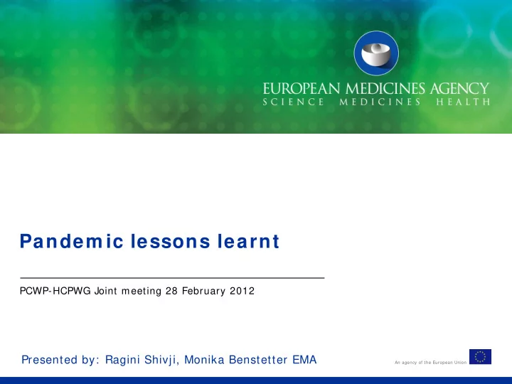 pandem ic lessons learnt