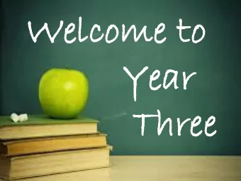 Welc  Welcome  ome to  to  Year  Year  Thre  Three  Year Three is an important year  as they begin