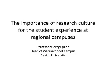 The  importance  of  research  culture    for  the  student  experience
