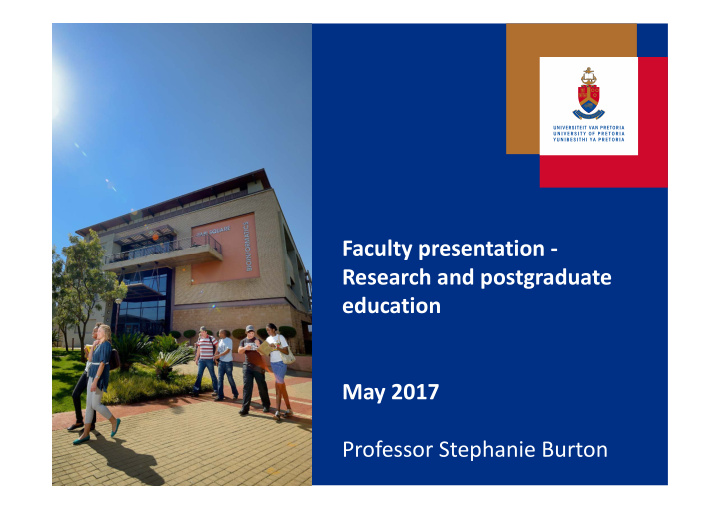 faculty presentation research and postgraduate education