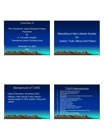 Background of TJWG  Background of TJWG  TJWG Membership  TJWG Membership  1.  Association of Female