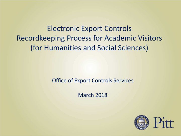 electronic export controls recordkeeping process for