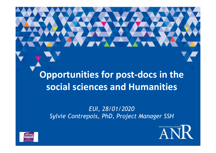 opportunities for post docs in the social sciences and