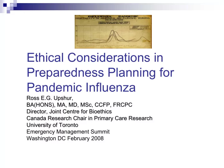 ethical considerations in preparedness planning for