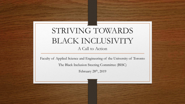 striving towards black inclusivity