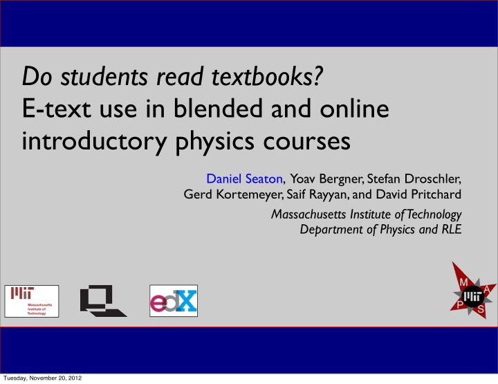 do students read textbooks e text use in blended and