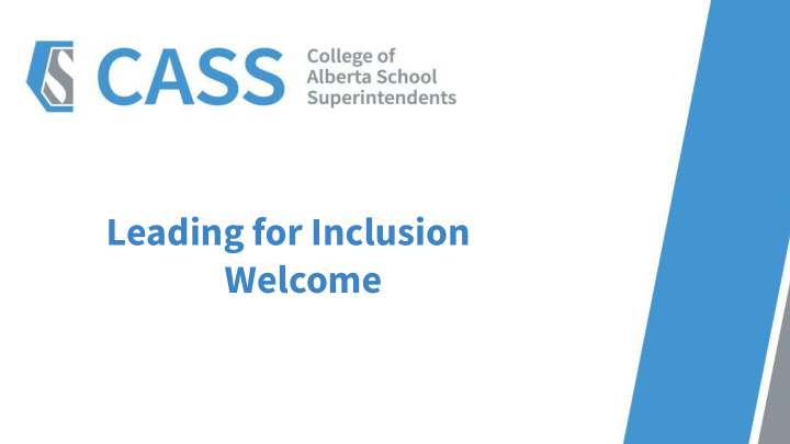 leading for inclusion welcome learning overview