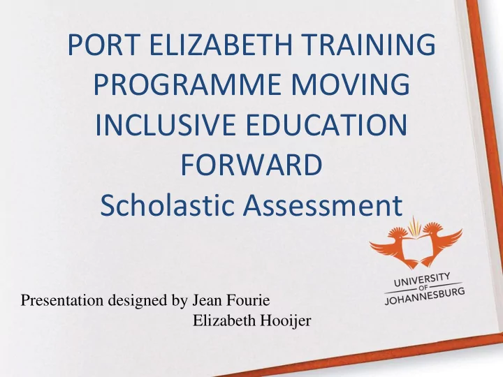 port elizabeth training