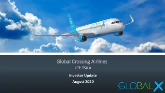 Glo  lobal Crossing Air  irlin  lines  JET: TSX.V  Investor Update  August 2020  DISCLAIMER  DIS
