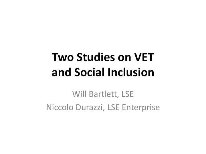 and social inclusion