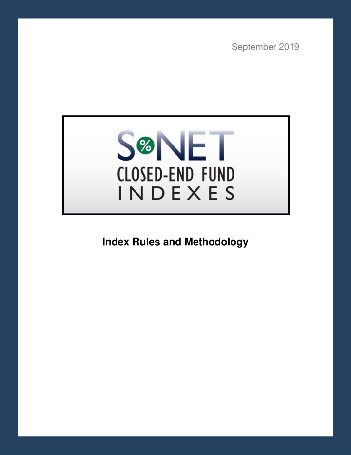 index rules and methodology