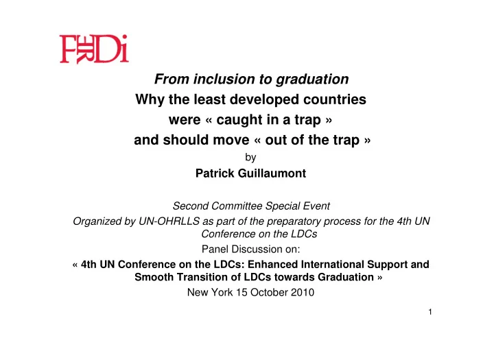 from inclusion to graduation why the least developed