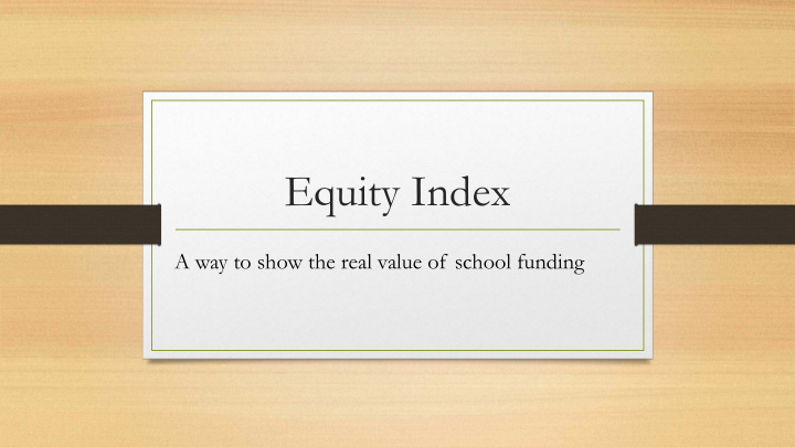 equity index