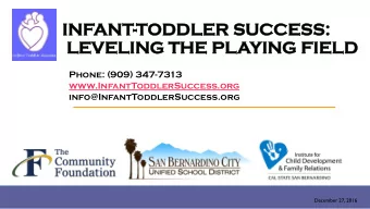 IN  INFANT  ANT-TODDL  ODDLER  ER SUC  SUCCESS:  CESS:  LEV  EVELIN  ELING  G TH  THE  E PLAYIN