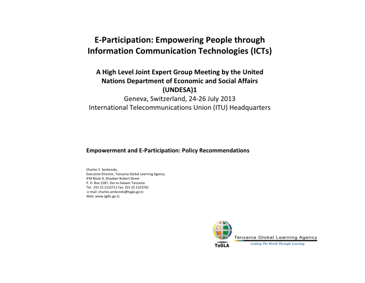 e participation empowering people through information