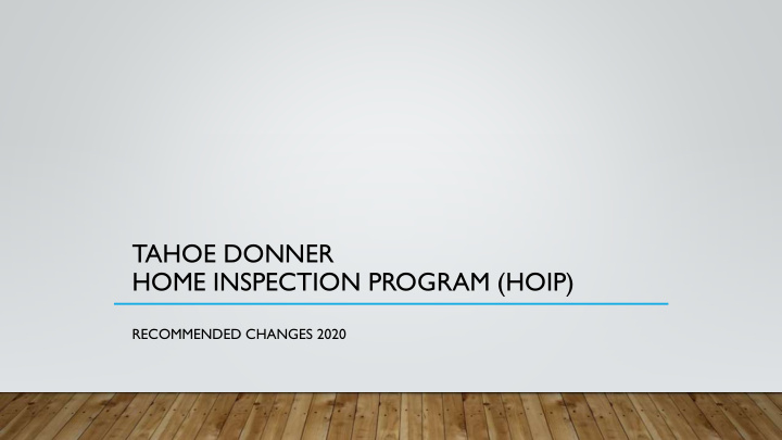 home inspection program hoip