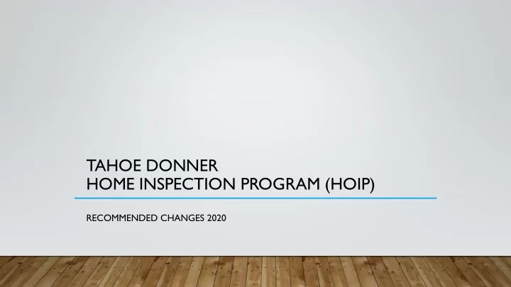 home inspection program hoip