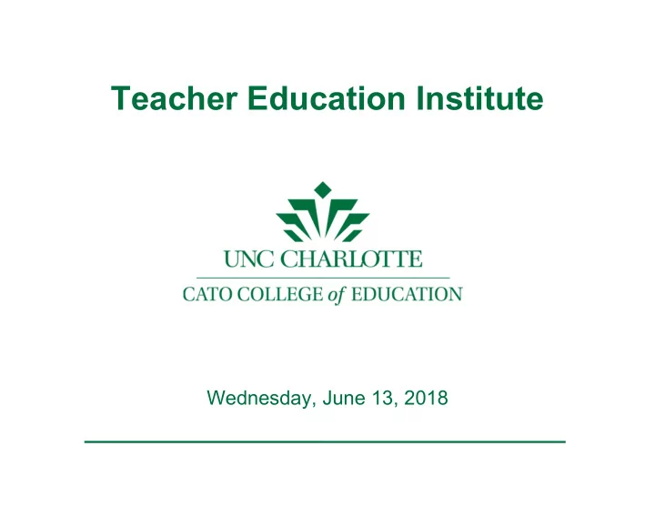 teacher education institute