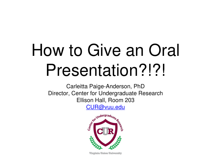 how to give an oral presentation