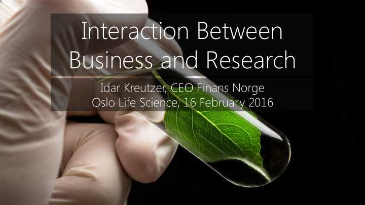 interaction between business and research