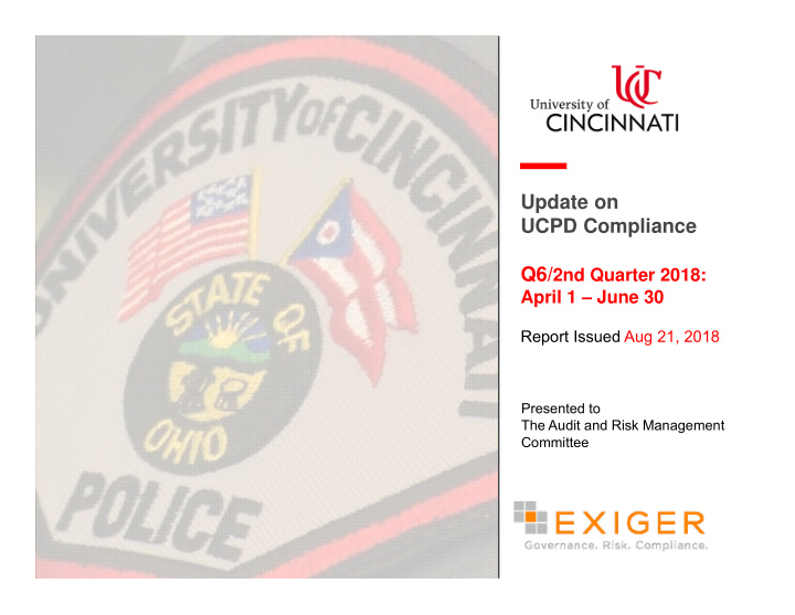update on ucpd compliance