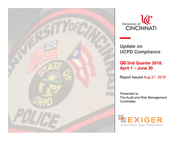 update on ucpd compliance