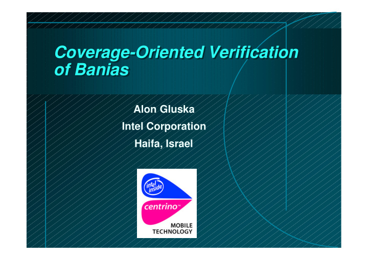 coverage oriented verification coverage oriented