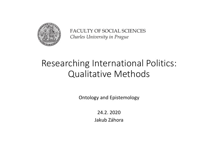 researching international politics qualitative methods