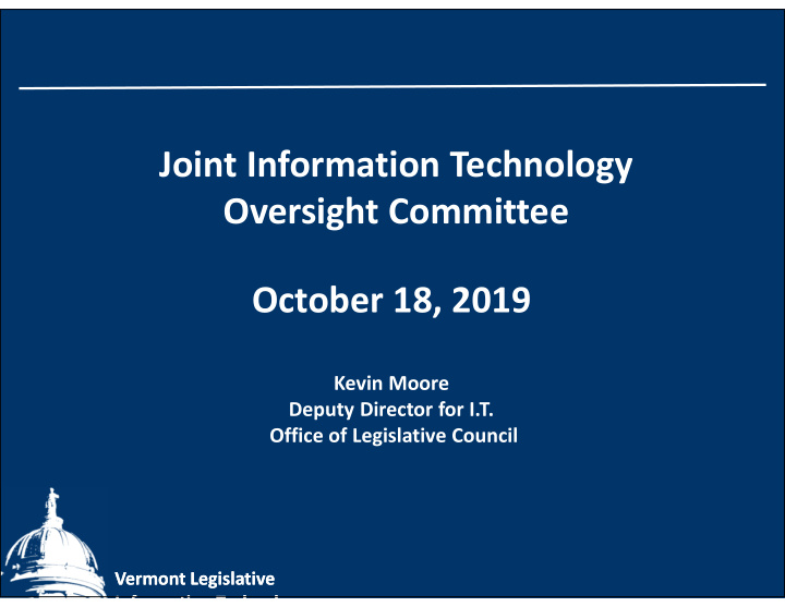 joint information technology oversight committee october