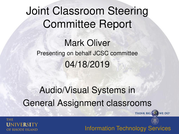 joint classroom steering committee report