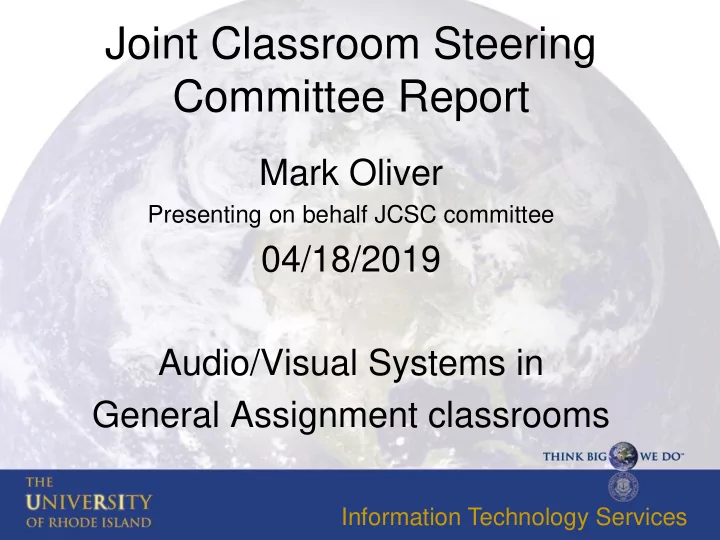 joint classroom steering committee report