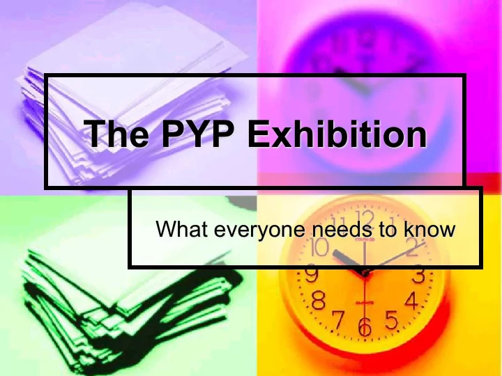 the pyp exhibition