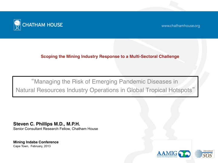 managing the risk of emerging pandemic diseases in