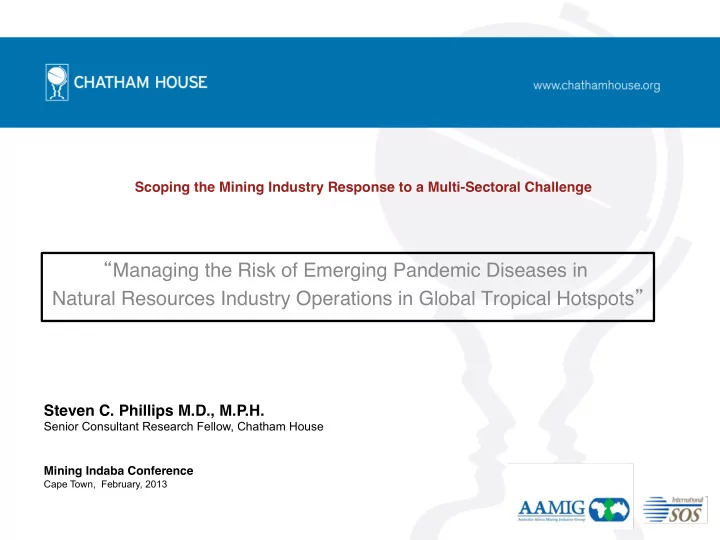 managing the risk of emerging pandemic diseases in