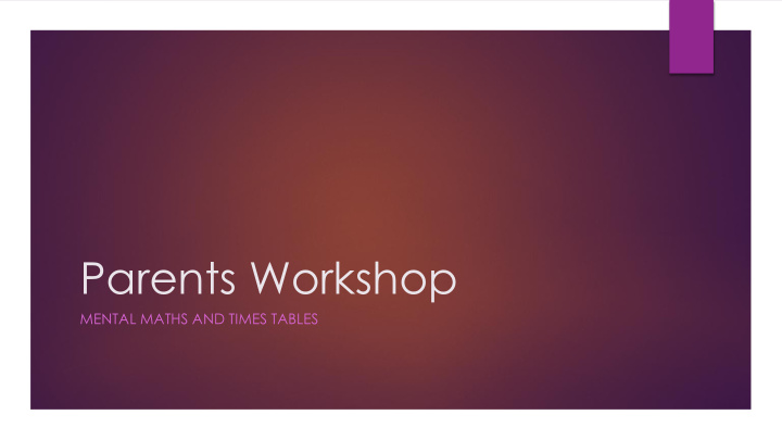 parents workshop