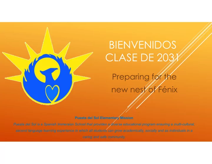 bienvenidos clase de 2031