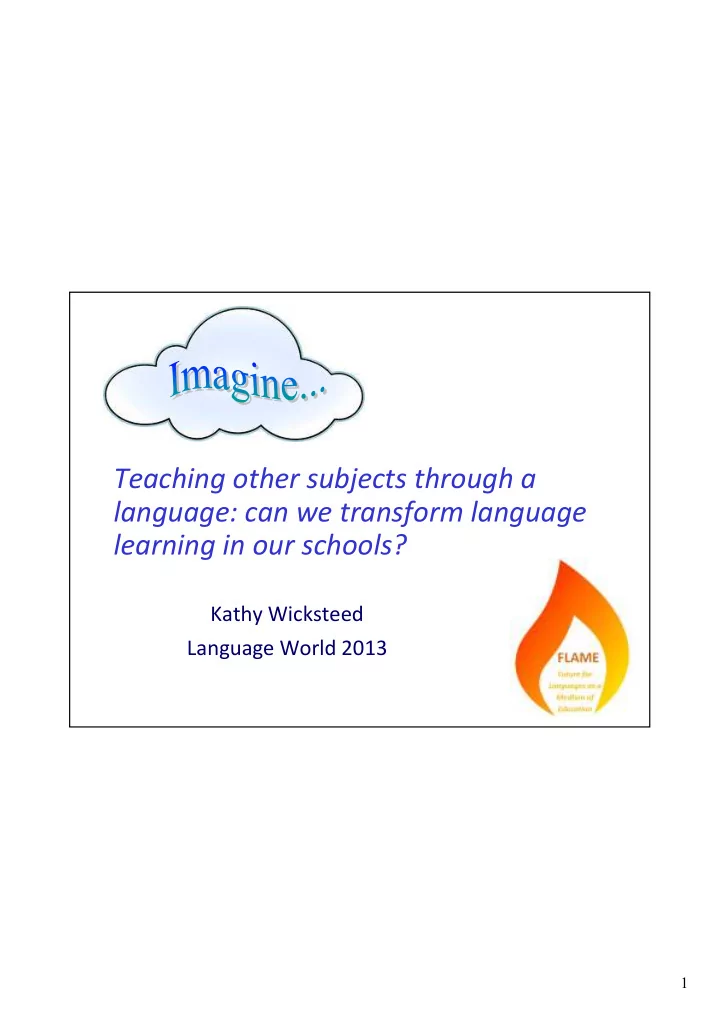 teaching other subjects through a language can we