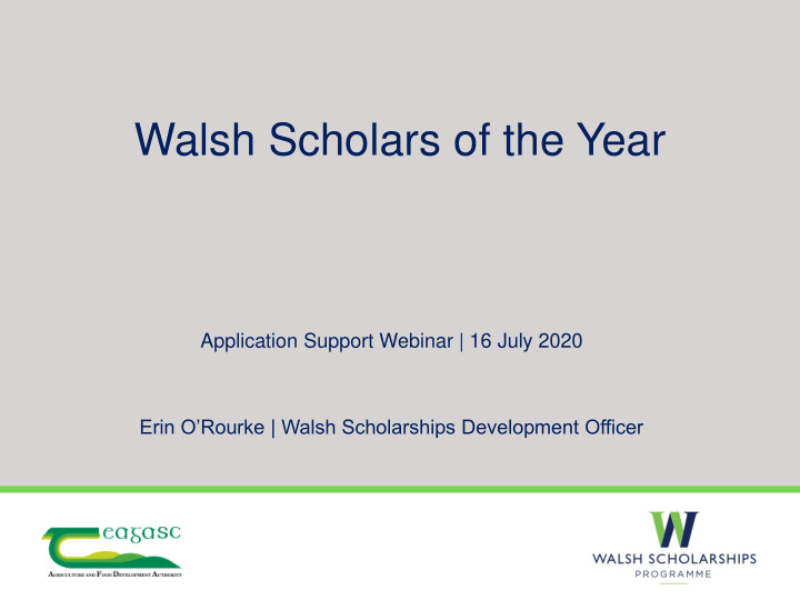 walsh scholars of the year