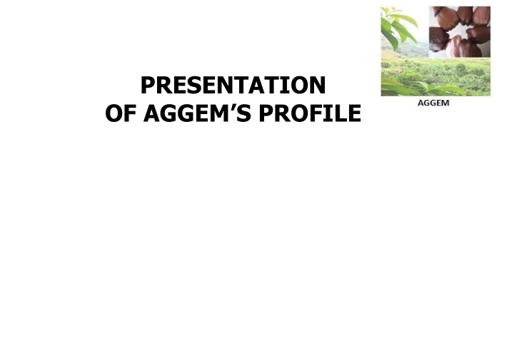 presentation of aggem s profile profile of aggem